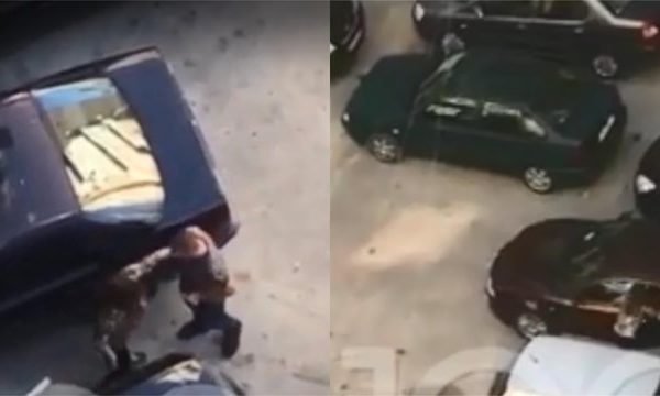 Gruaja kap mat burrin në makinë me një tjetër tek Komuna e Parisit, shikoni videon se çfarë i punon atij