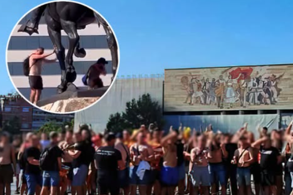 Tifozet polake pro serb p*rdhosen bustin e Skenderbeut, cunat i kapin ne Rinas, tr*nditen nga ajo cfare i gjen (Video)